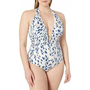 La Blanca Women's Size 4 V-Front Keyhole Halter One Piece Swimsuit